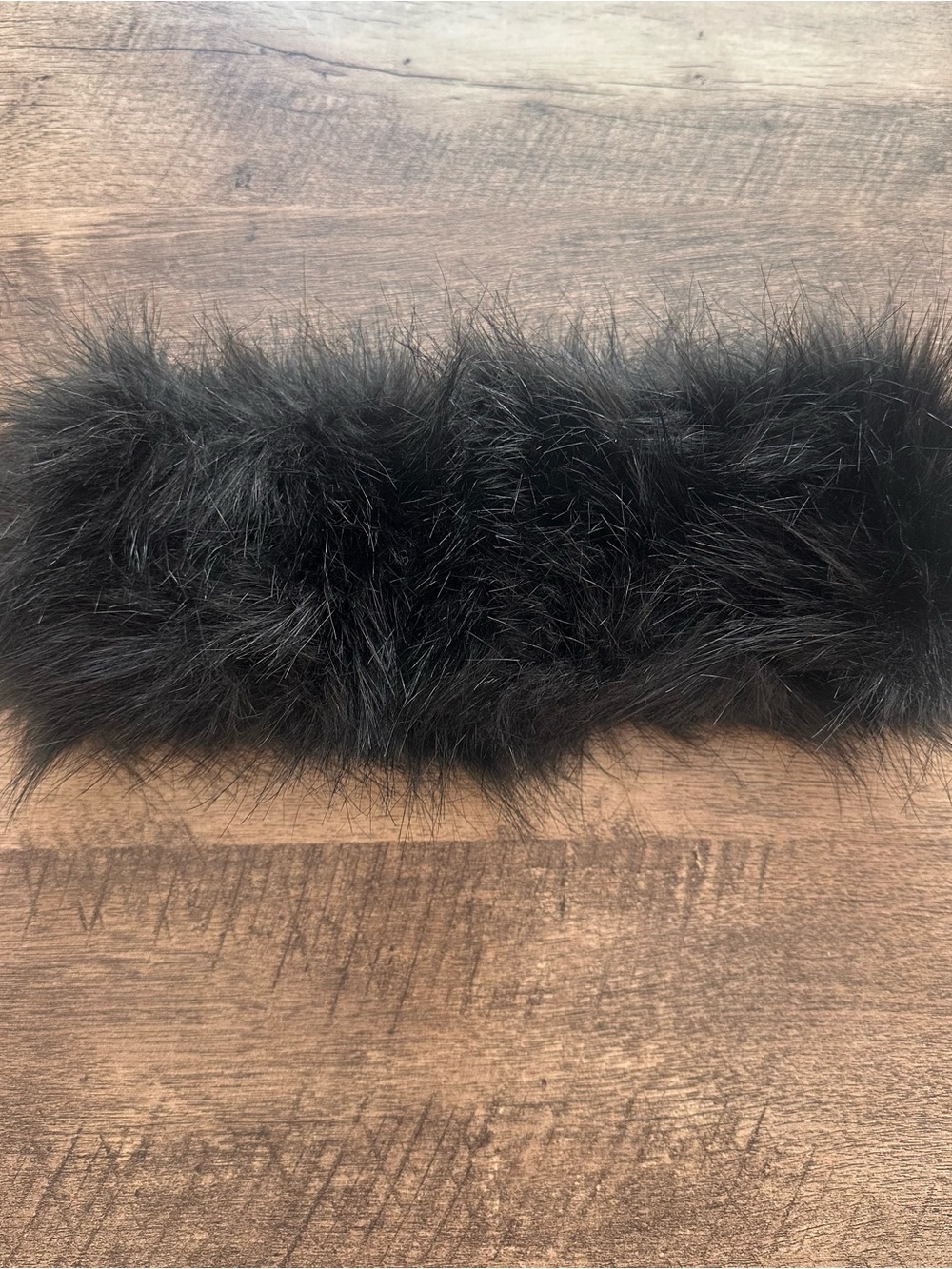 Black Faux Fur Hair Band - Plush Women’s Hair Accessory